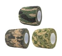 Uonlytech Ruban Adhésif Camouflage Auto-adhésif 3 Rouleaux en Tissu Non Tissé Extensible pour Chasse et Utilisation Extérieure Compression