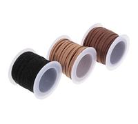 Uonlytech Ruban Décoratif en Suédine 3 Pcs, 5 M Chacun, Couleurs Marron Foncé, Noir et Marron Clair, Ruban Soi-même pour Bouquet, Emballage Présent et Accessoires de Bricolage