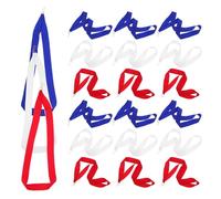 Uonlytech Rubans de Cou pour Médailles 30 Pièces 2,5 Cm X 85 Cm avec Clip à Pression, Lanières en Trois Couleurs Rouge, Bleu, Blanc, Porte-médailles Plats pour Compétitions, Remises