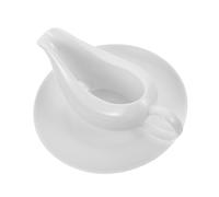 Uonlytech Saucière Blanche avec Plateau Verseuse Légère pour Sauce Vinaigre et Condiments Adaptée Au Service et Au Stockage