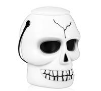Uonlytech Seau Citrouille Halloween Poignée, Plastique, Grand Contenant | Rangement Multi-usage pour Bonbons et Biscuits, Finition Blanc Os, Accents Sombres, Orange Blanc