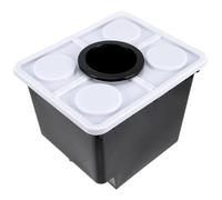 Uonlytech Seau de Plantation Hydroponique Noir Couvercle Perforé, Panier de Culture sans Terre pour Légumes et Fruits en Serrage, Jardinière Plastique Solide pour Potager Hors-Sol, Système