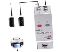 Uonlytech Sélecteur USB 2.0 pour Imprimante et Scanner Partage Automatique Boîtier Commutateur Solide Compatible Bureau d'Espace 1 à 2 Périphériques Noir