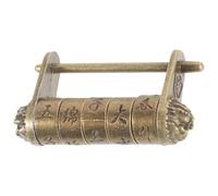 Uonlytech Serrure Vintage Métal Style Chinois Petit Verrou à Code Texte Serrure de Sécurité Compacte pour Tiroir Boîte à Bijoux et Armoire Installation Simple et Usage Pratique
