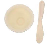 Uonlytech Set 2 Pièces Bol à Masques en Silicone Blanc Cassé et Applicateur Blanc, Kit Accessoires de Beauté pour Soin du Visage, Bol Mélangeur Flexible et Léger, Salon et Usage Maison