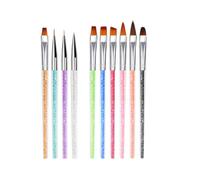 Uonlytech Set de 10 Stylos pour Nail Art Pointe Fine, Accessoires Manucure en Alliage et Nylon, pour Salon ou Usage Personnel à Domicile