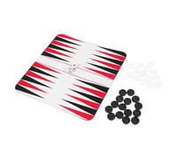 Uonlytech Set de Backgammon Portable Caoutchouc Antidérapant pour Voyages Camping et Divertissement Itinérant Jeu de Société Polyvalent pour Adultes