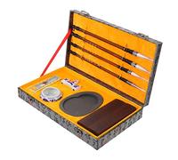 Uonlytech Set de Calligraphie Chinoise avec Pinceau Écriture Chinois Dencre Pratique et Pierre à Encre Portable pour Étudiants et Débutants