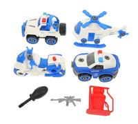 Uonlytech Set de Jouets Voiture de Police pour Garçon Fille Ensemble DIY Léger et Éducatif Pratique pour Garçons et Filles Véhicule Plastique Résistant Aux Chutes pour Éveil et Jeu Créatif