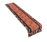 Uonlytech Set de Table Drapeau Halloween en Polyester et Coton Orange Toile D'araignée, Décoration pour Festival Halloween et Table de Thé