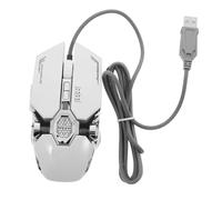 Uonlytech Souris de Jeu Ergonomique Programmable RGB 7 Boutons Filaire pour PC et Ordinateur Portable, Design Lumineux, Réglage Dpi Jusqu'à 4000, Couleur Argentée