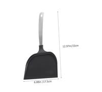 Uonlytech Spatule de Cuisine Multifonction Nylon Alimentaire avec Manche Inox Ergonomique Pelle Antiadhésive pour Poisson et Steak Ustensile Wok Noir Pratique Suspension