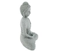 Uonlytech Statue de Bouddha en Grès Grosse Taille Figurine de Contemplation Moine Ornement Décoratif pour Étagère Bureau et Aquarium Sculpture Amulette Chinoise