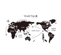 Uonlytech Sticker Mural Carte Du Monde 35.43X23.62 Pouces Imperméable Réutilisable Décoration Murale Créative Pour Salon Chambre Bricolage Facile À Coller Sans Résidu