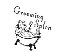 Uonlytech Sticker Mural Salon Toilettage Chien Décoratif Noir et Blanc Autocollant Décoratif pour Boutique Animaux Ambiance Relaxante pour Salon de Toilettage