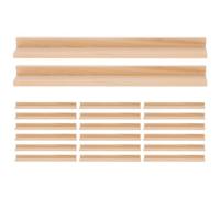 Uonlytech Support à Dominos en Bois 19 Cm Lot de 20 Pièces Porte-pièces de Jeu de Société Multifonctionnel en Bois Naturel Présentoir à Carreaux pour Mexican Train et Jeux de Société