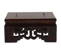 Uonlytech Support à Plantes en Bois Massif Noir Socle Carré en Bois D’Ébène Motifs Nuageux Piédestal Haut pour Pots de Fleurs D’Intérieur Support Artisanal Stable pour Bonsaïs et