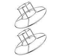 Uonlytech Support à Poulet Grillé Pratique en Acier Inoxydable 2 Pièces, Grille Ronde Résistante Haute Température pour Barbecue et Cuisson en Plein Air, Stand de Bière pour Pique-niques