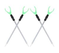 Uonlytech Support de Canne à Pêche en Alliage d'Aluminium et Acier Inoxydable Vert Lot de 4 Réglable 35-50 CM à Planter au Sol pour Pêche en Mer et Plage