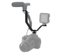 Uonlytech Support De Montage en v pour Caméscope Et Éclairage Vidéo, Support Triple Griffe pour Flash Et Microphone, Compatible Sabot Standard, Noir, Utilisation Photo Et Vidéo Professionnelle