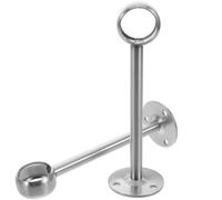 Uonlytech Support de Tringle à Rideaux Plafond en Acier Inoxydable Épais, Tête Ronde, 15 Cm de Longueur, Diamètre 25 Mm, Lot de 2 Pièces, Suspendre Rideaux et Penderie, Usage Maison