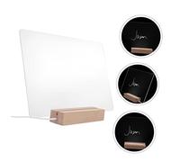 Uonlytech Tableau Acrylique Effaçable Transparent avec Base Lumineuse LED Tableau Mémo Bureau Décoratif pour Messages Écrits à Sec Familial et