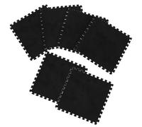 Uonlytech Tapis de Sol en Peluche Eva 30x30x1 Cm pour Garçon et Filles, Lot de 6 Pièces, Carreaux Puzzle Remplaçables Noirs, Tapis de Jeu Multifonction pour Motricité et Éveil la Maison