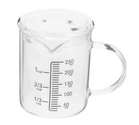 Uonlytech Tasse Doseuse Verre Épais avec Poignée Isolante et Couvercle Balance de Mesure Précise pour Cuisson et Pâtisserie à Domicile