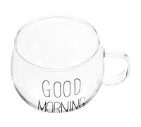 Uonlytech Tasse Verre Transparente Déjeuner Bol Multifonction pour Lait Céréales et Jus Gobelet Résistant Chaleur Design Créatif et Facile à Nettoyer pour Boissons Froides et Chaudes