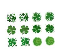 Uonlytech Tatouages Temporaires Trèfle à Quatre Feuilles Saint-patrick, Autocollants Visage Imperméables et Faciles à Appliquer, Pack de 72 Tatouages Éphémères pour Décoration Irlandaise