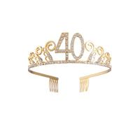 Uonlytech Tiare Anniversaire Femme Chiffre 40, Alliage Strass, Peigne