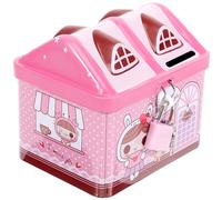 Uonlytech Tirelire Forme Maison Cartoon avec Serrure Pot à Décoratif Léger et Solide Cadeau Fille et Garçon Rangement Monnaie Sécurisé et Adorable