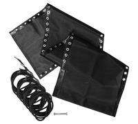 Uonlytech Tissu de Rechange pour Chaise Longue Extérieure Respirant et Résistant aux Intempéries avec Corde Élingue pour Fauteuil Pliant Jardin Noir Kit de Réparation
