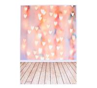 Uonlytech Toile de Fond Photo Saint-Valentin Cœur Lumineux Décor Romantique 150x100 Cm Tissu Polyester Multifonction pour Studio Photo et Décoration Murale