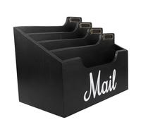 Uonlytech trieur de courrier en Bois Petit Panier Organisateur de courrier Cubbies Compartiment boîte de Rangement Porte-Lettre pour Bureau Organisateur de Bureau Black