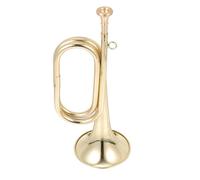 Uonlytech Trompette Militaire C en Do pour Débutants, Instrument de Musique Éducatif Doré, Trompette Garçon et Filles, Cornet Compact Polyvalent pour Apprentissage et Orchestre Scolaire