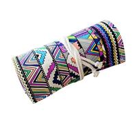Uonlytech Trousse à Crayons Toile Compartiments Étui Enroulable National Style pour Dessin et Stockage Protection et Rangement Pratique des Crayons