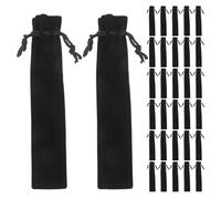 Uonlytech Trousse pour Étudiants en Velours Noir Cordon de Serrage, Porte-Stylo Portable Compatible Crayons et Stylos-Plume, Travail Glisser Un Paquet