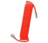 Uonlytech Tuyau Flexible pour Compresseur D'air 6 M en Pu 5x8 Mm avec Raccord, Tuyau de Remplacement à Rappel Automatique, Étanche et Résistant, Accessoire Pneumatique pour Atelier et Usage