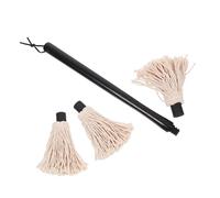 Uonlytech Vadrouille BBQ avec Manche Bois et Têtes de Rechange Brosse à Huile et Sauce Épaisse pour Gril Rôtissage et Marinade