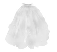 Uonlytech Voile de Mariée pour Garçon et Filles Nœud en Perles, Double Couche en Tulle et Mousseline, Accessoire Coiffure Fille Facile à Porter pour Journée Spéciale