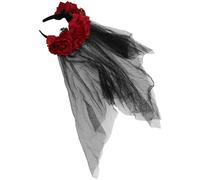 Uonlytech Voile Décoratif Rouge Maquillage Serrage-tête en D'halloween Dacron Design Rose et Carnaval et Fête Costumée