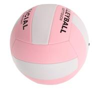 Uonlytech Volley-Ball Souple D’intérieur Standard Taille 5, Ballon de Volley Gonflable Résistant pour Entraînement et Examen D’entrée, 2,7 Kg, Couleur Blanc Rosé, Balle de Volleyball