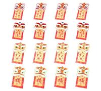 Uooduby 16 Pièces Enveloppes Rouges Chinoises pour Le an Lunaire Style Chinois Traditionnel Design Coloré 8,9x18,3cm