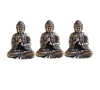 Uooduby 3X Mini Statue de Statue de en Bronze Bouddhisme Chinois Pur Cuivre Bronze Statue de Sakyamuni