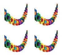 Uooduby 4X Décorations de Guirlande en Papier, Bannière Mexicaine Hibiscus Guirlande Fleur Bannière Papier Tropical Fleurs Luau Décorations de Fête