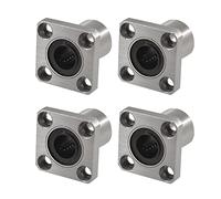 Uooduby 4X Douilles Embase Carree Longue Roulement Lineaire 12mm x 21mm x 30mm