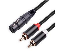 Uooduby Câble RéPartiteur XLR à Double Mâle Y 3 Broches, Câble Audio Amplificateur MéLangeur, Câble D'Interconnexion Audio StéRéO, 3 MèTres