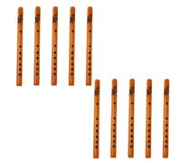 Uooduby Paquet de 10 Flûtes à Bec Traditionnelles Chinoises à 6 Trous en Bambou, Clarinette pour Étudiants, Instrument de Musique, Kit de Couleur Bois
