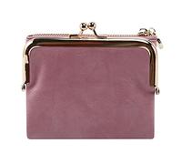 Uooduby Portefeuille Court Multifonction RéTro pour Femme avec Porte-Monnaie Multifonction avec Fermeture éClair et Verrouillage Rose